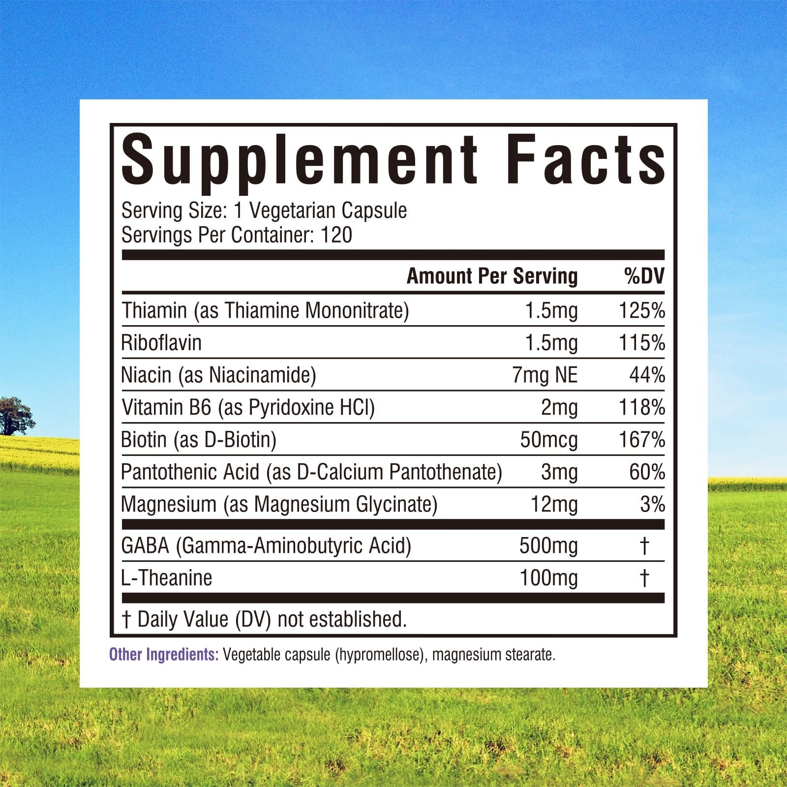 Innate Vitality Herbal Supplement side view showing label details