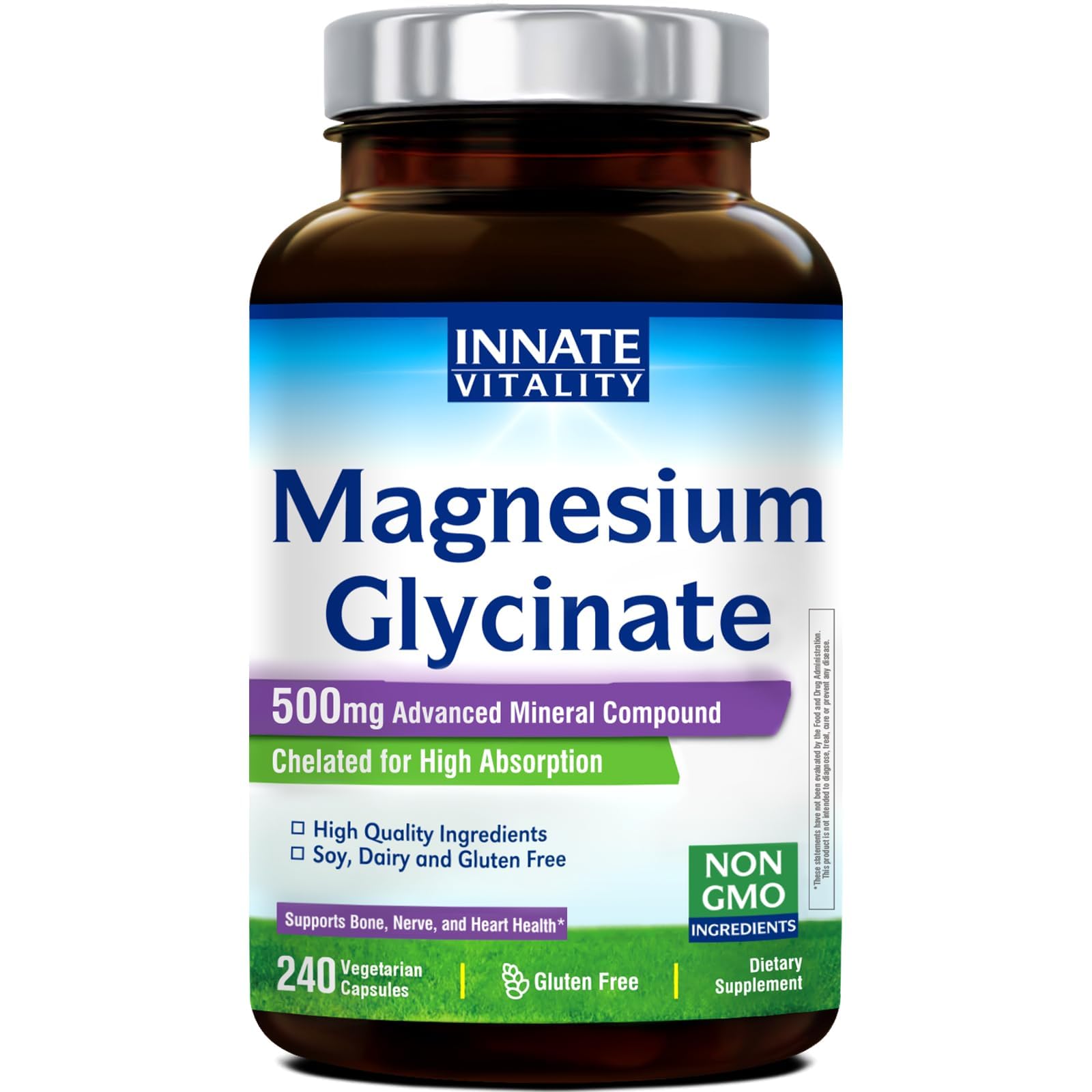 Innate Vitality Magnesium Glycinate 240 Capsules front view
