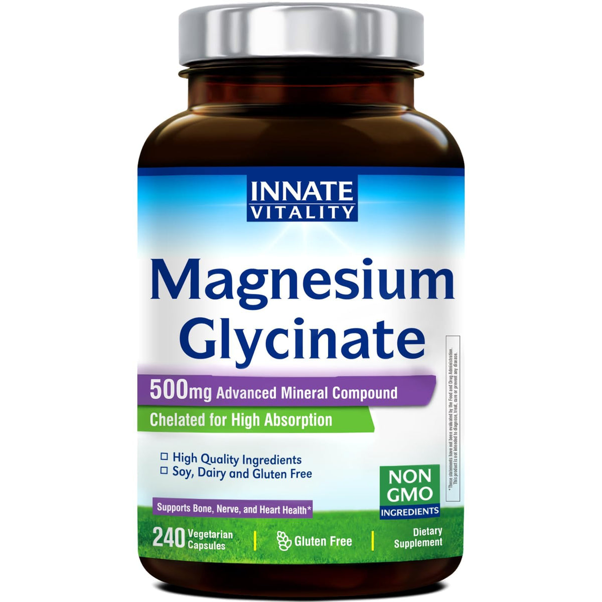 Innate Vitality Magnesium Glycinate 240 Capsules front view