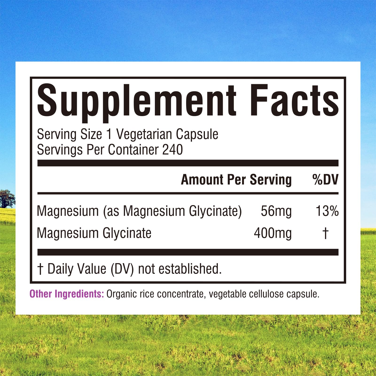Innate Vitality Magnesium Glycinate 400mg capsules side view