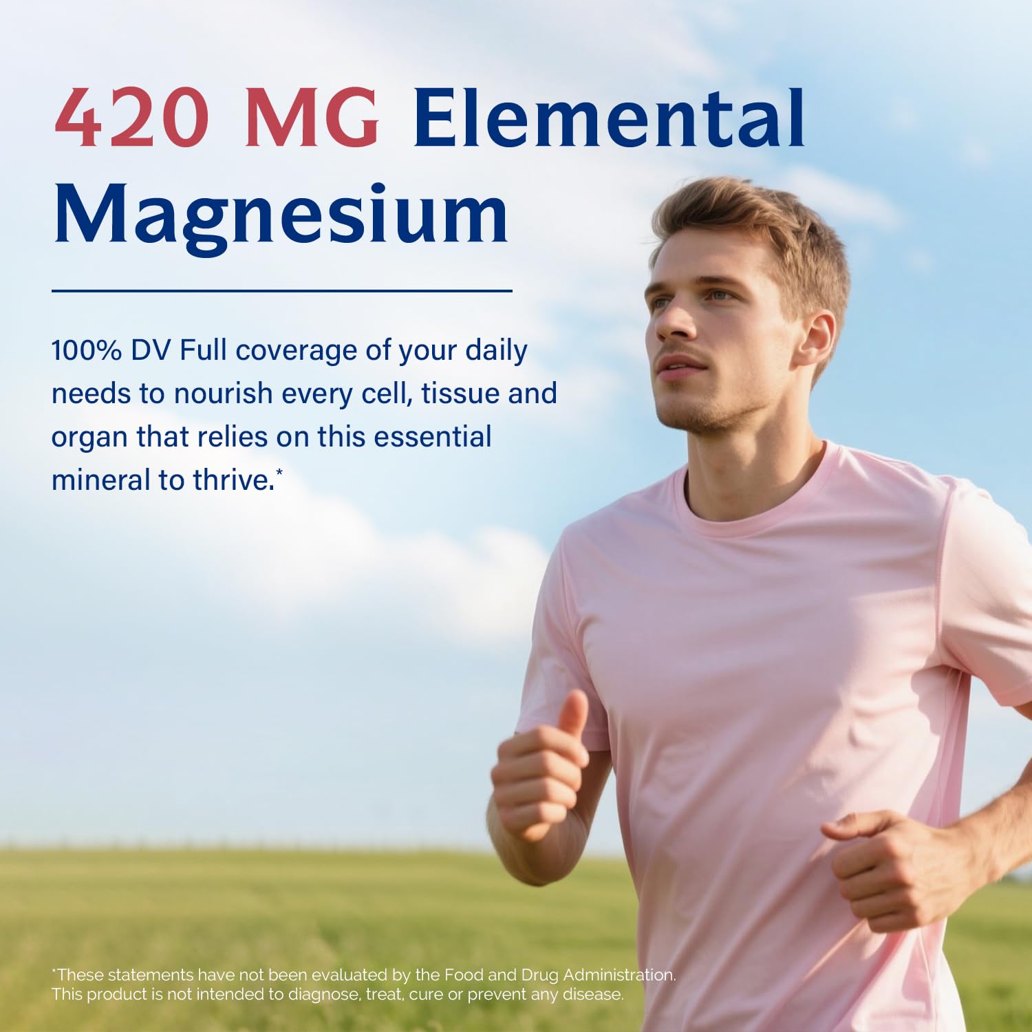 Innate Vitality Magnesium Glycinate + 420mg capsules side view