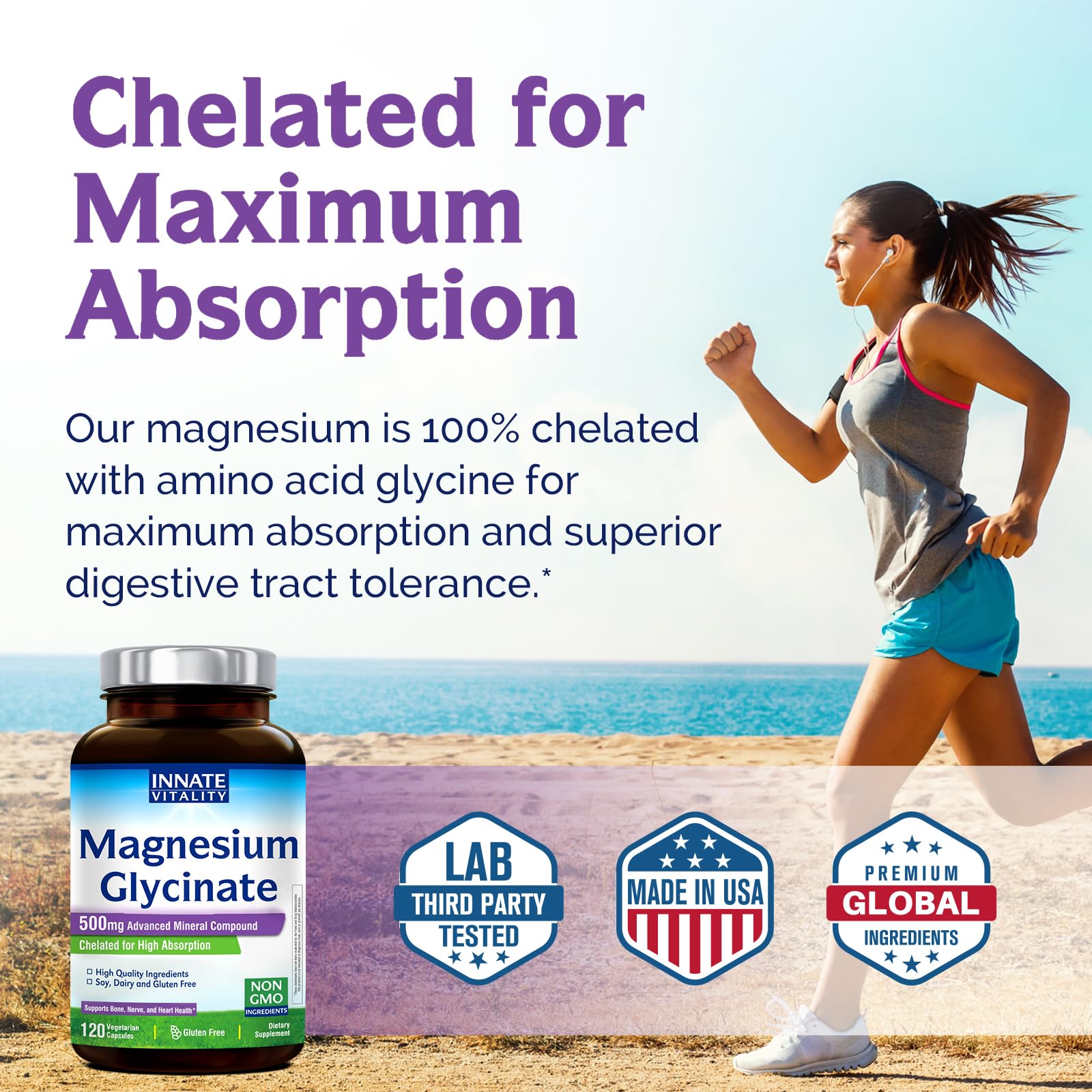 Innate Vitality Magnesium Glycinate 500mg supplement ingredients list