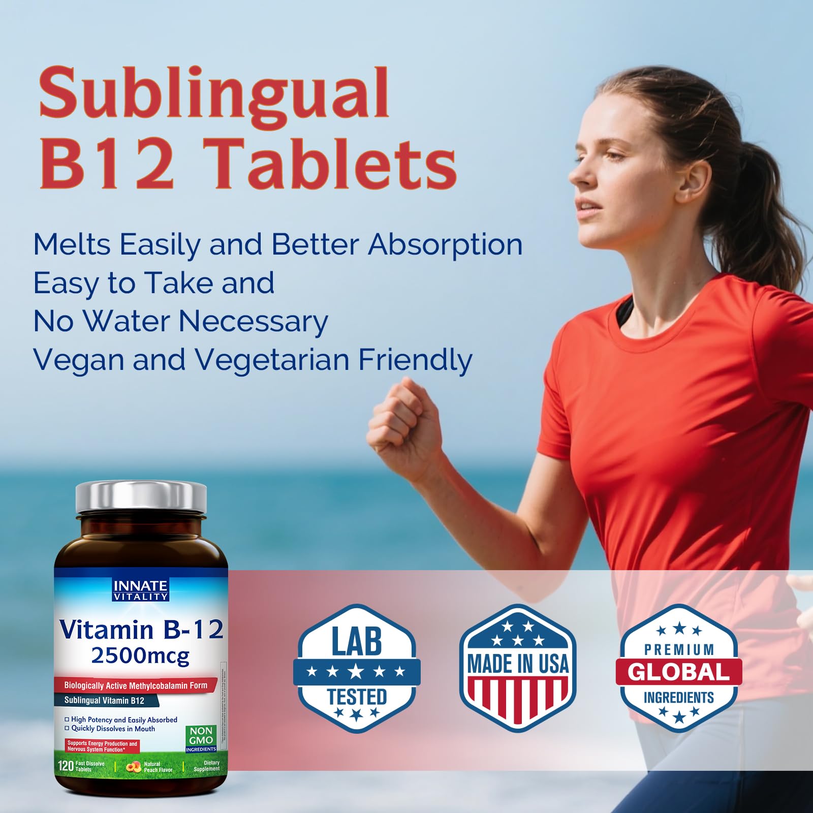 Innate Vitality Methyl B12 2500mcg tablet melting in mouth