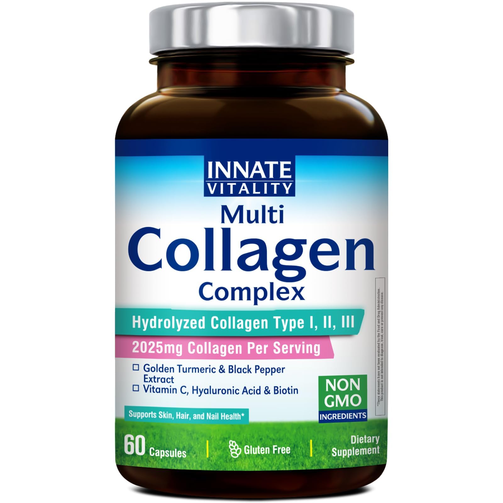 Innate Vitality Multi Collagen Complex 60 Capsules front view