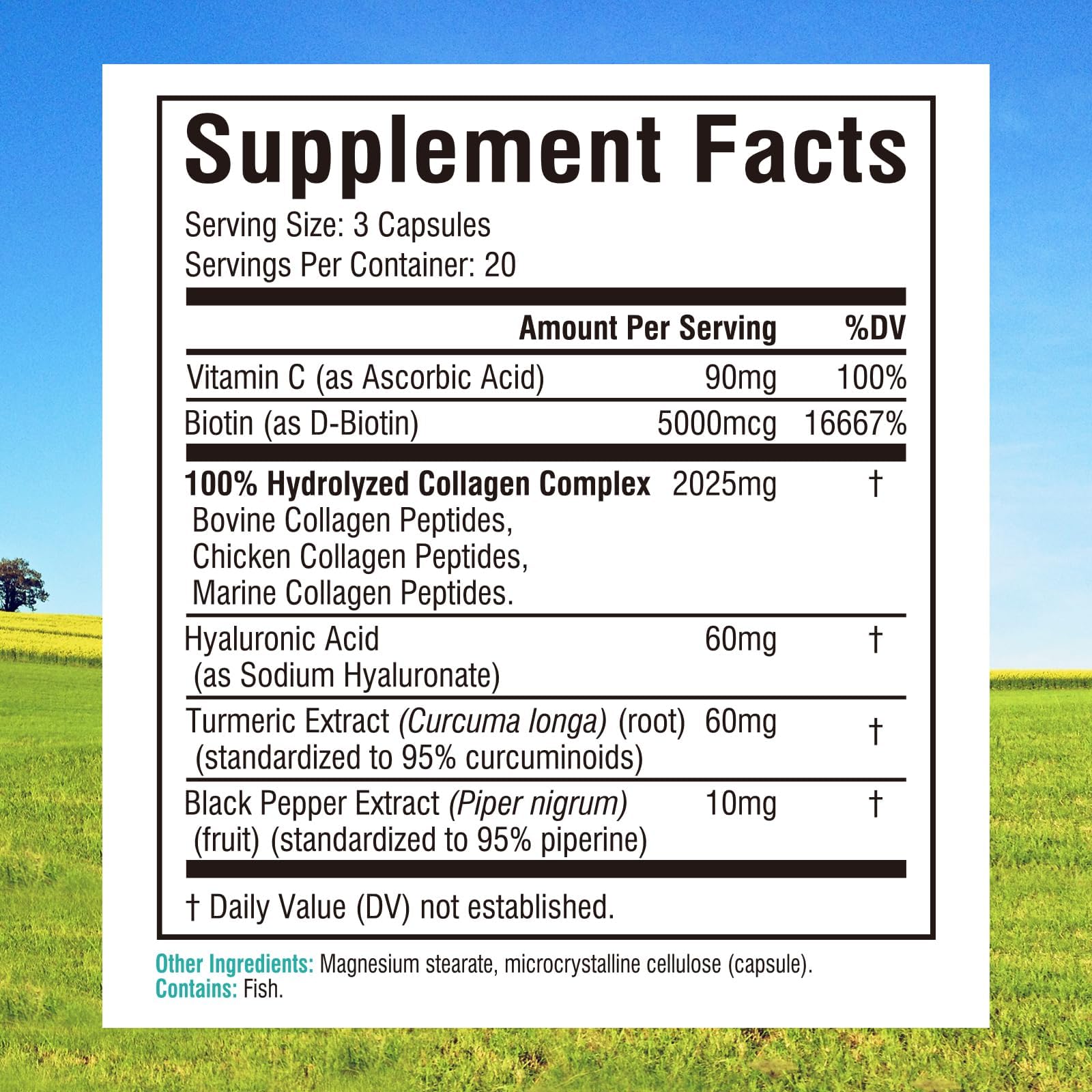 Innate Vitality Multi Collagen Complex 60 Capsules side view