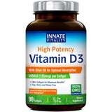 Innate Vitality Vitamin D3 5000 IU softgel front view