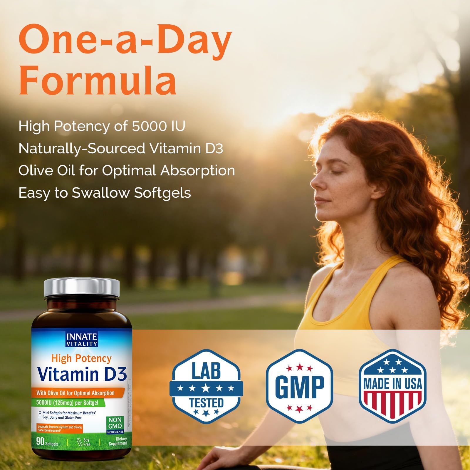 Innate Vitality Vitamin D3 supplement with olive oil