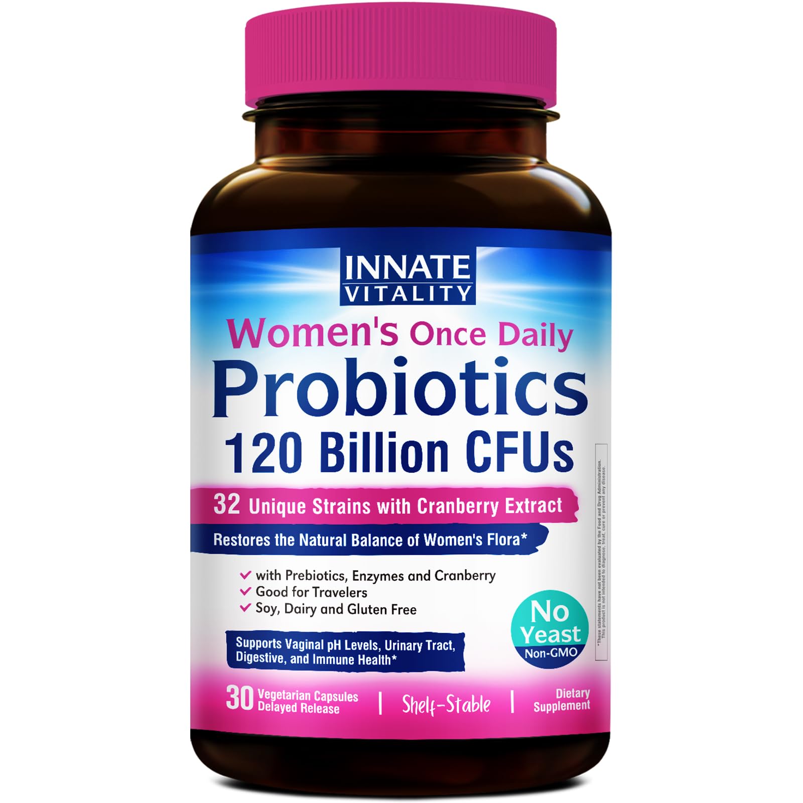 Innate Vitality Women's Once-Daily Probiotics capsule bottle front view