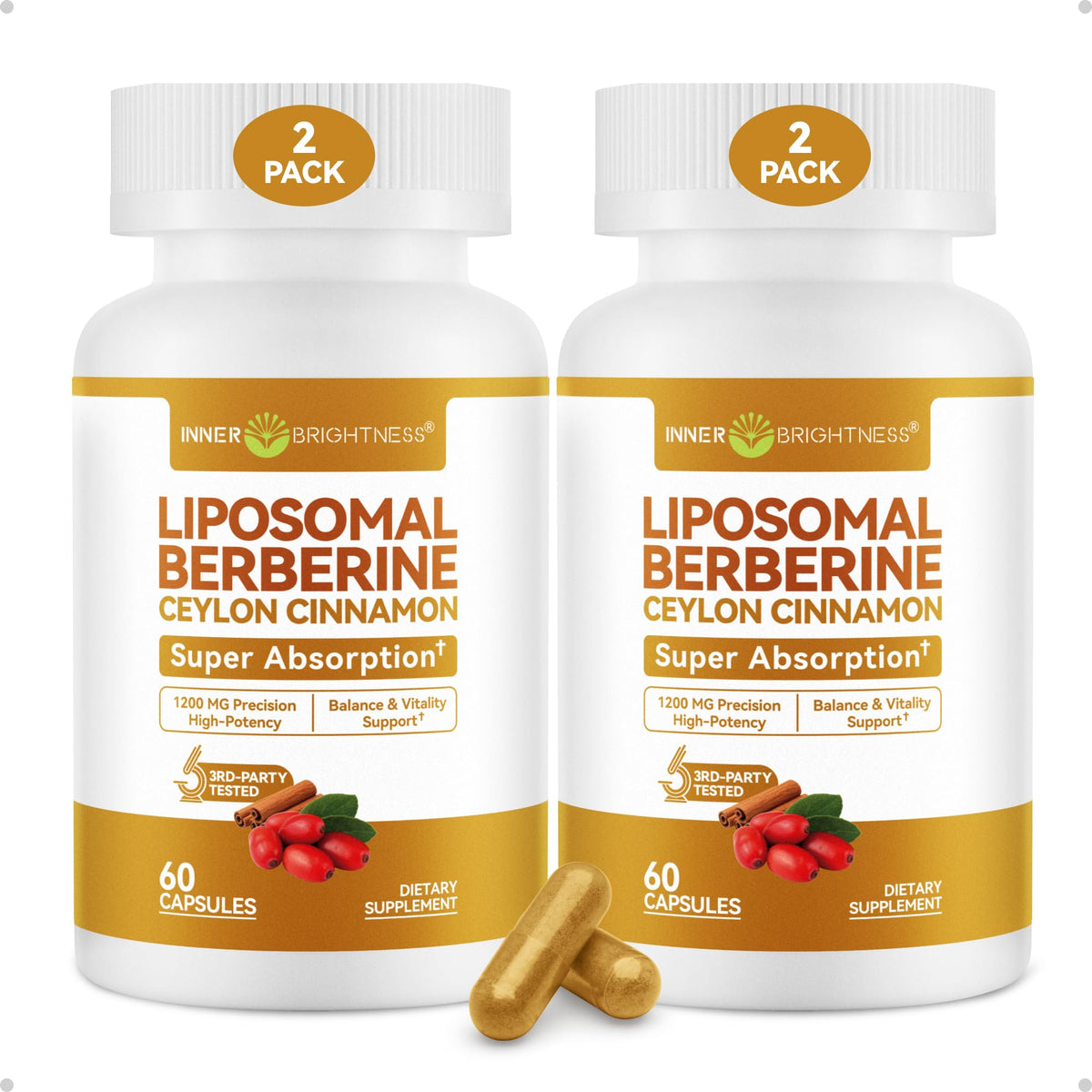 Inner Brightness Berberine + Ceylon Cinnamon 60 Capsules front view