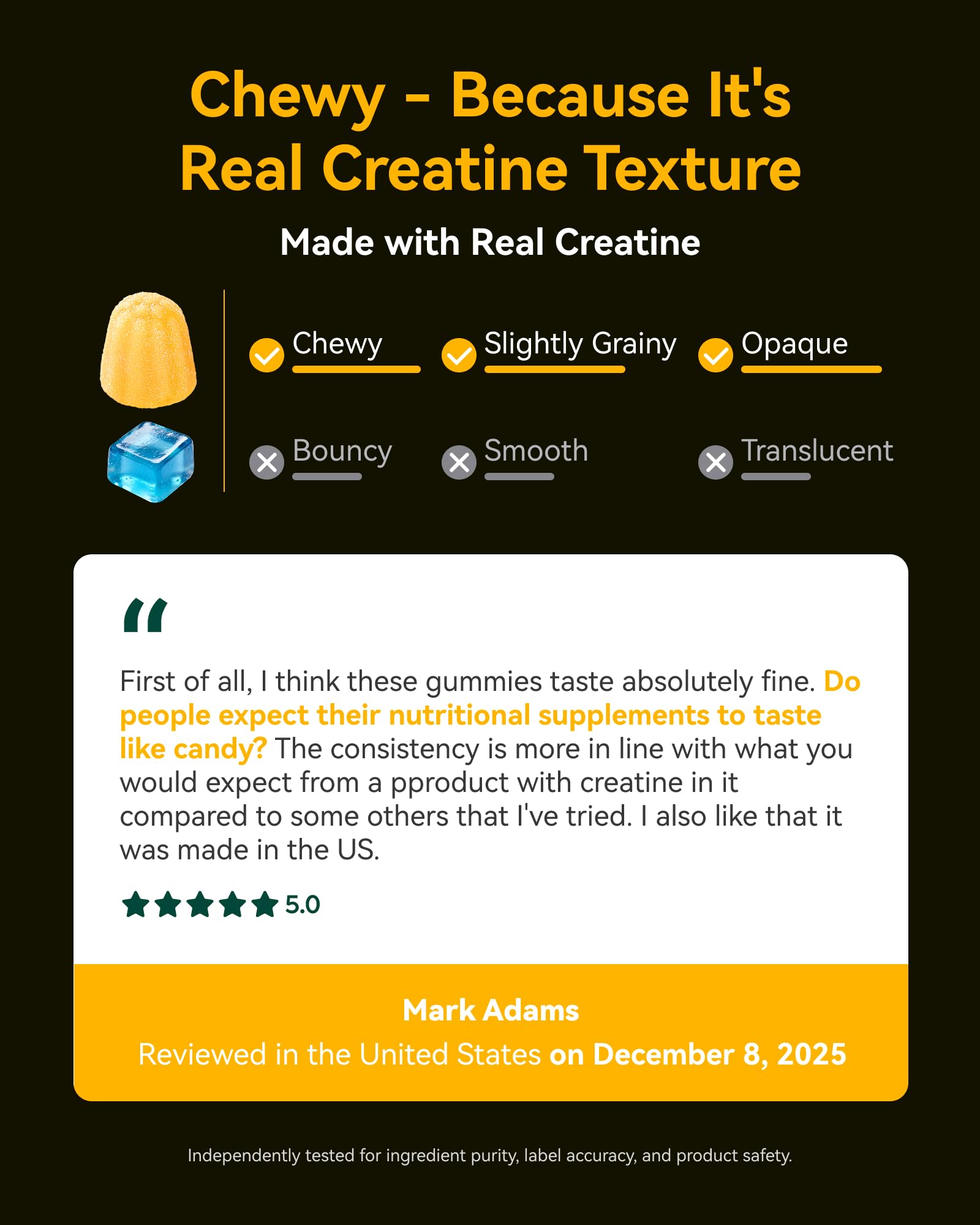 Inner Brightness Creatine Chewables orange-lemon flavour gummies