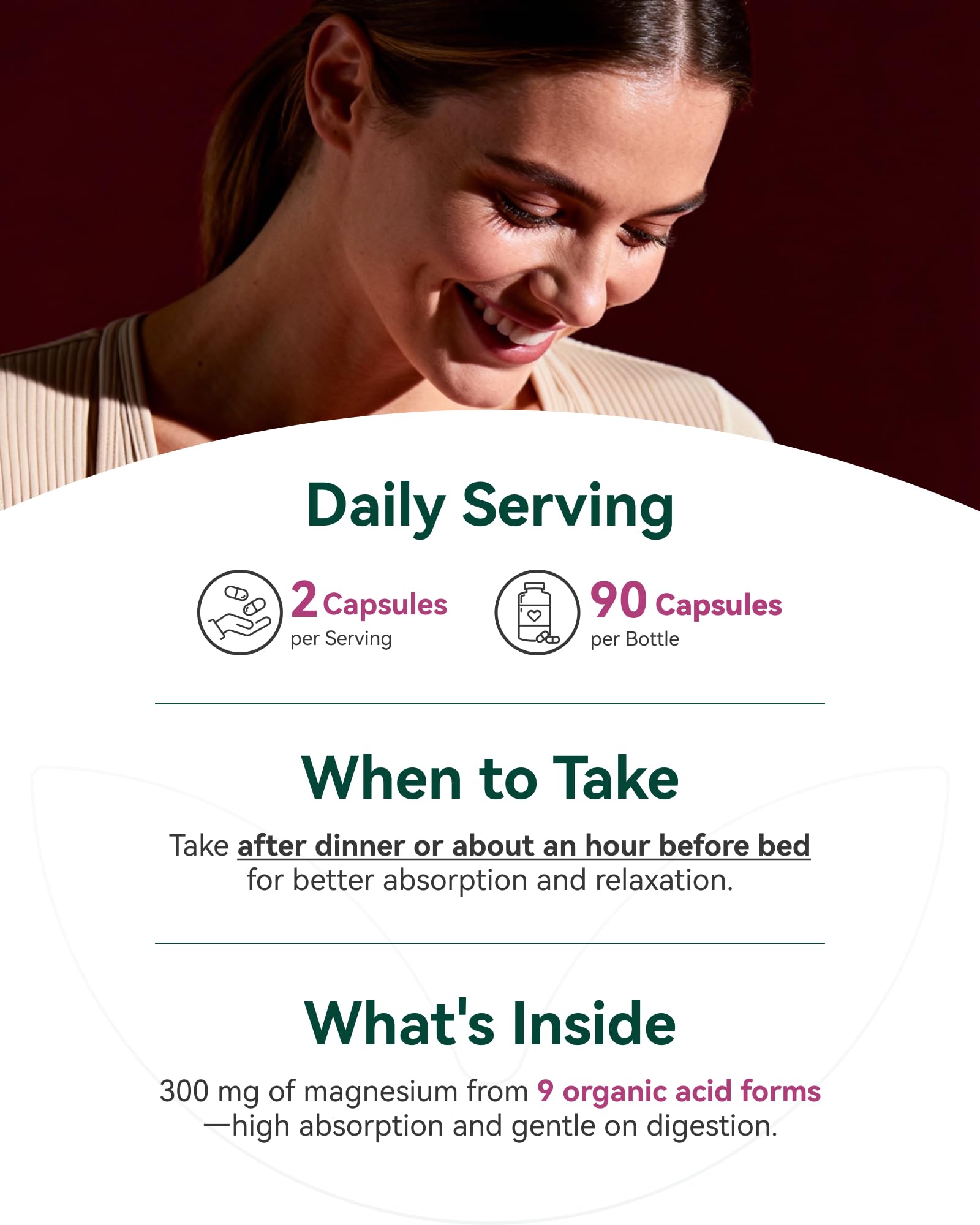 Inner Brightness Magnesium Complex 9-in-1 supplement opened with capsules visible