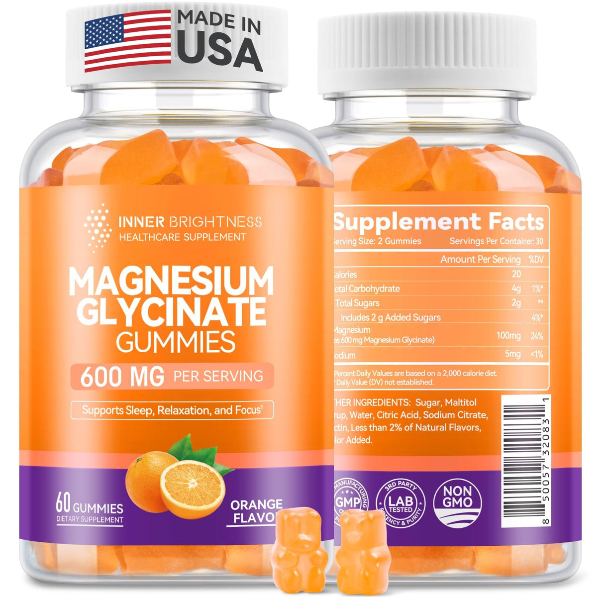 Inner Brightness Magnesium Glycinate Gummies 200g front view