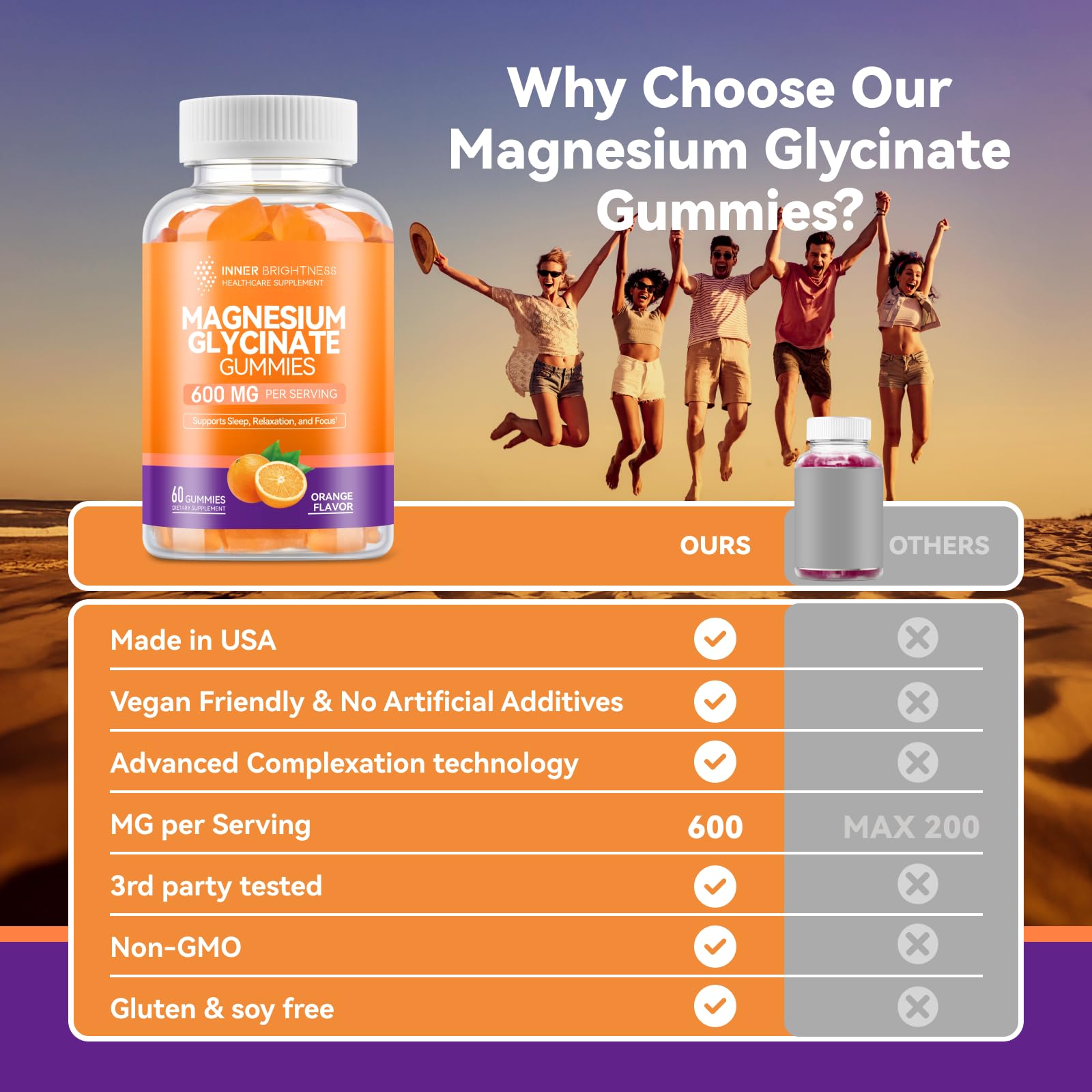Inner Brightness Magnesium Glycinate Gummies with ingredients list
