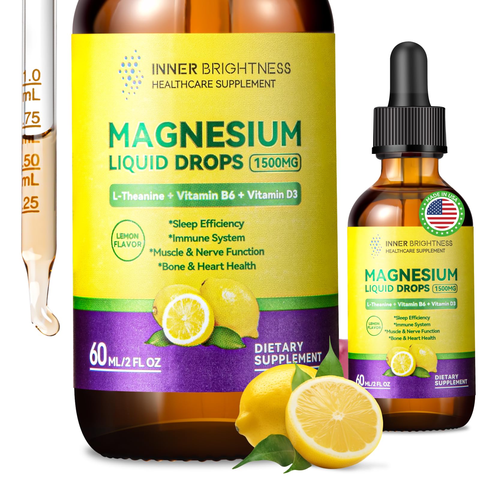 Inner Brightness Magnesium Glycinate Liquid 1500mg front view
