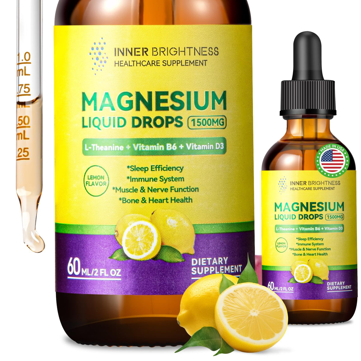 Inner Brightness Magnesium Glycinate Liquid 1500mg front view