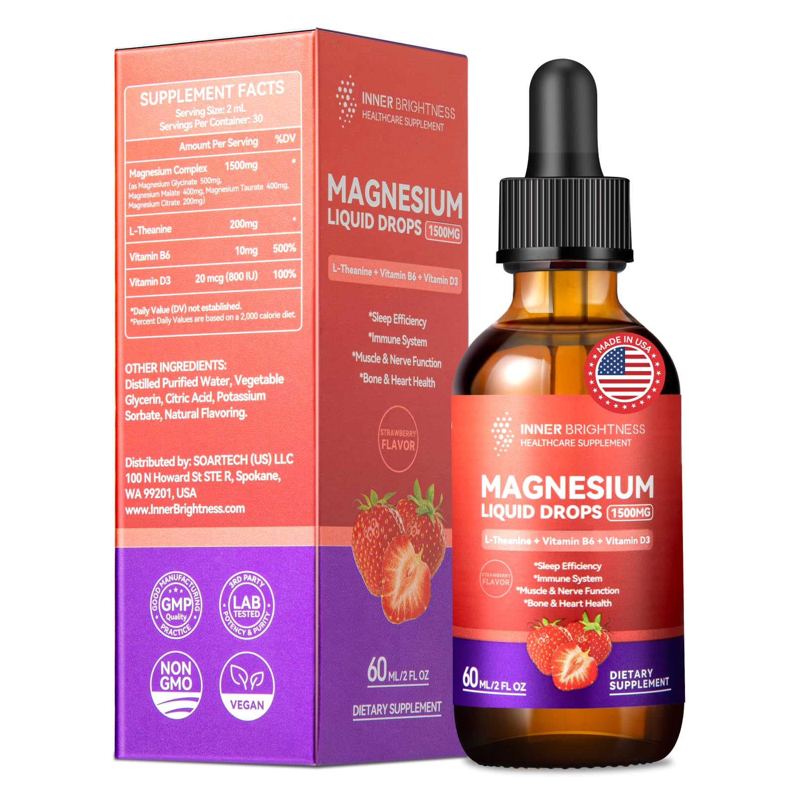 Inner Brightness Magnesium Glycinate Liquid 1500mg front view