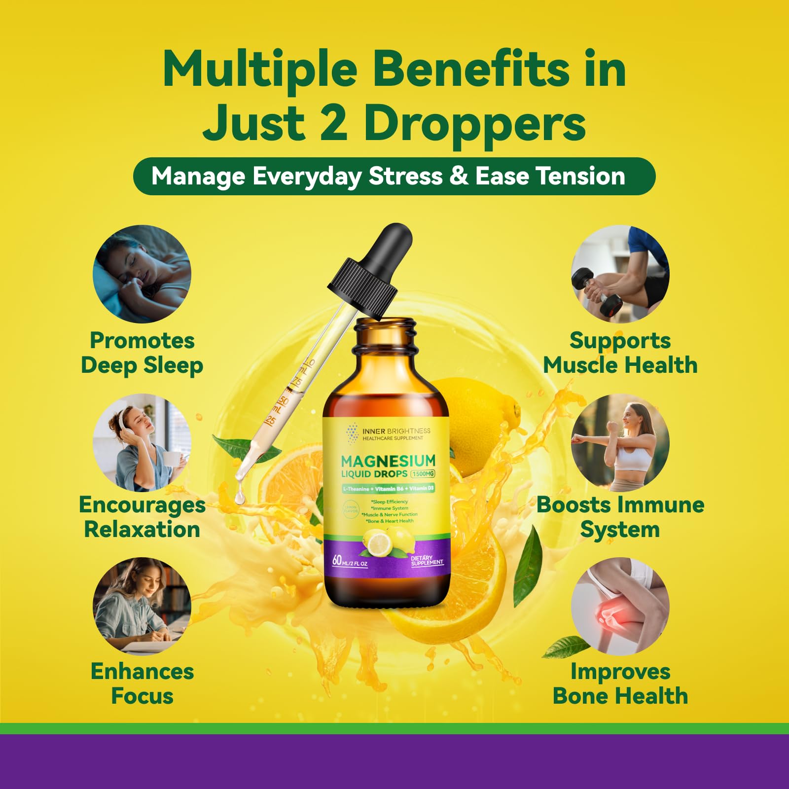 Inner Brightness Magnesium Glycinate Liquid 1500mg side view