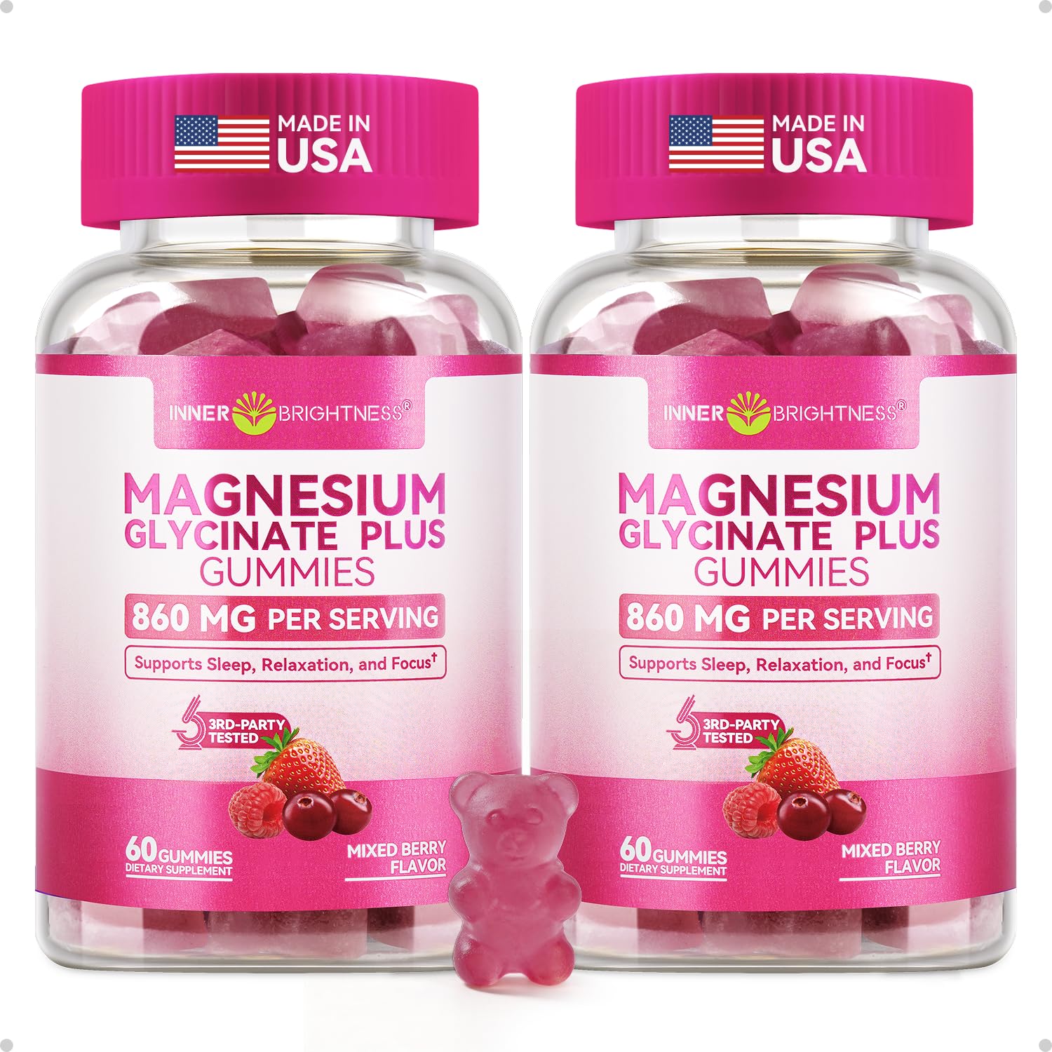 Inner Brightness Magnesium Gummies front view with packaging
