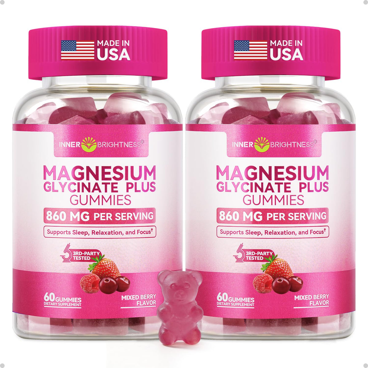 Inner Brightness Magnesium Gummies front view with packaging