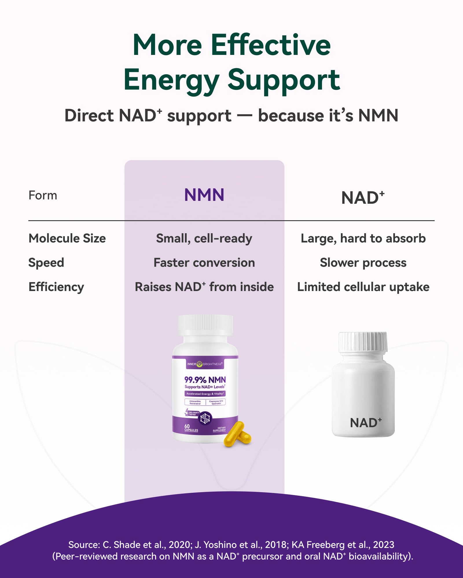 Inner Brightness NMN Supplement 500mg label close-up
