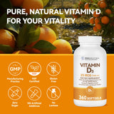 Inner Brightness Vitamin D3 softgels with a measuring spoon