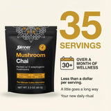 Inner support Mushroom Chai Supplement 68g scoop showing powder