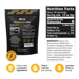 Inner support Mushroom Chai Supplement 68g side view showing nutritional information