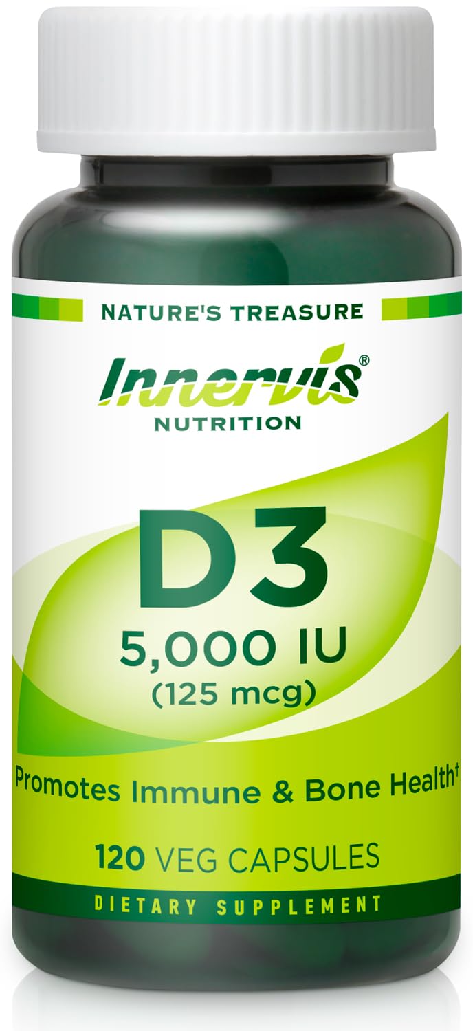 INNERVISNUTRITION Vitamin D3 5000 IU supplement bottle front view