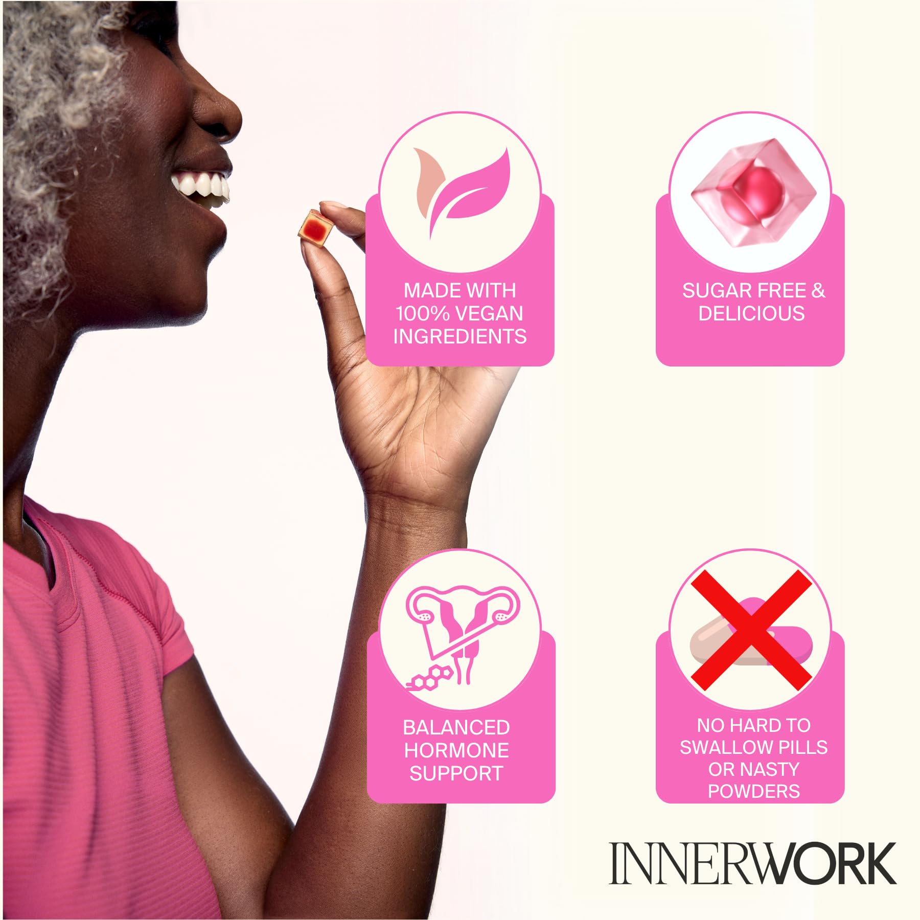 Innerwork Menopause Gummies in a lifestyle setting