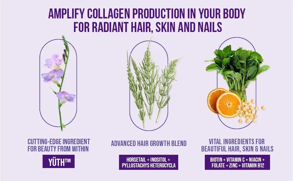 InnoSupps Collagen support on a wooden table with a plant