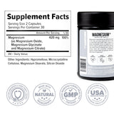 InnoSupps Magnesium+ back label with ingredients
