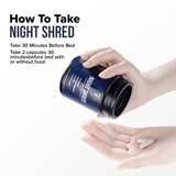 InnoSupps Night Time Fat Burner 70g with a glass of water