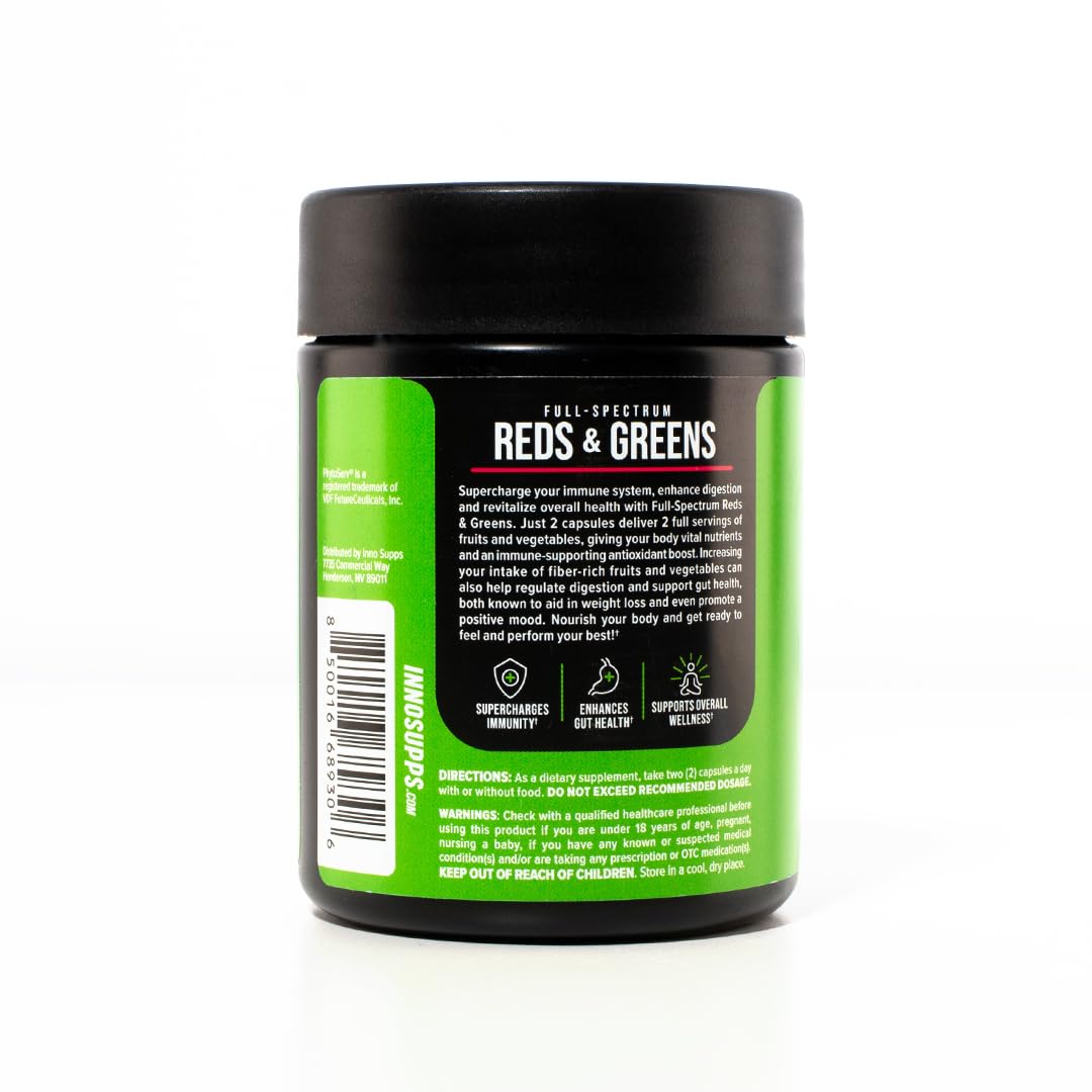InnoSupps Spirulina Superfood Capsules 63g side view