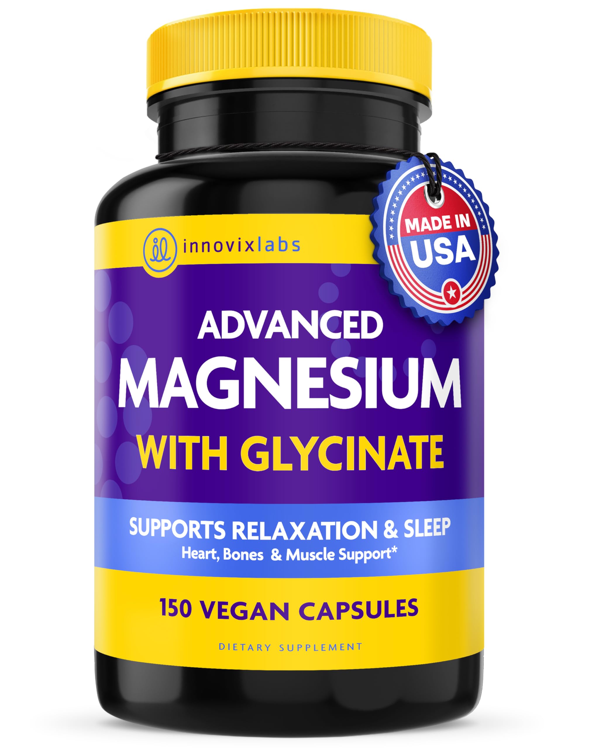 InnovixLabs Advanced Magnesium Supplement 150g capsules front view