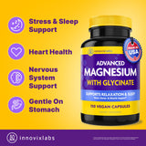 InnovixLabs Advanced Magnesium Supplement 150g capsules side view