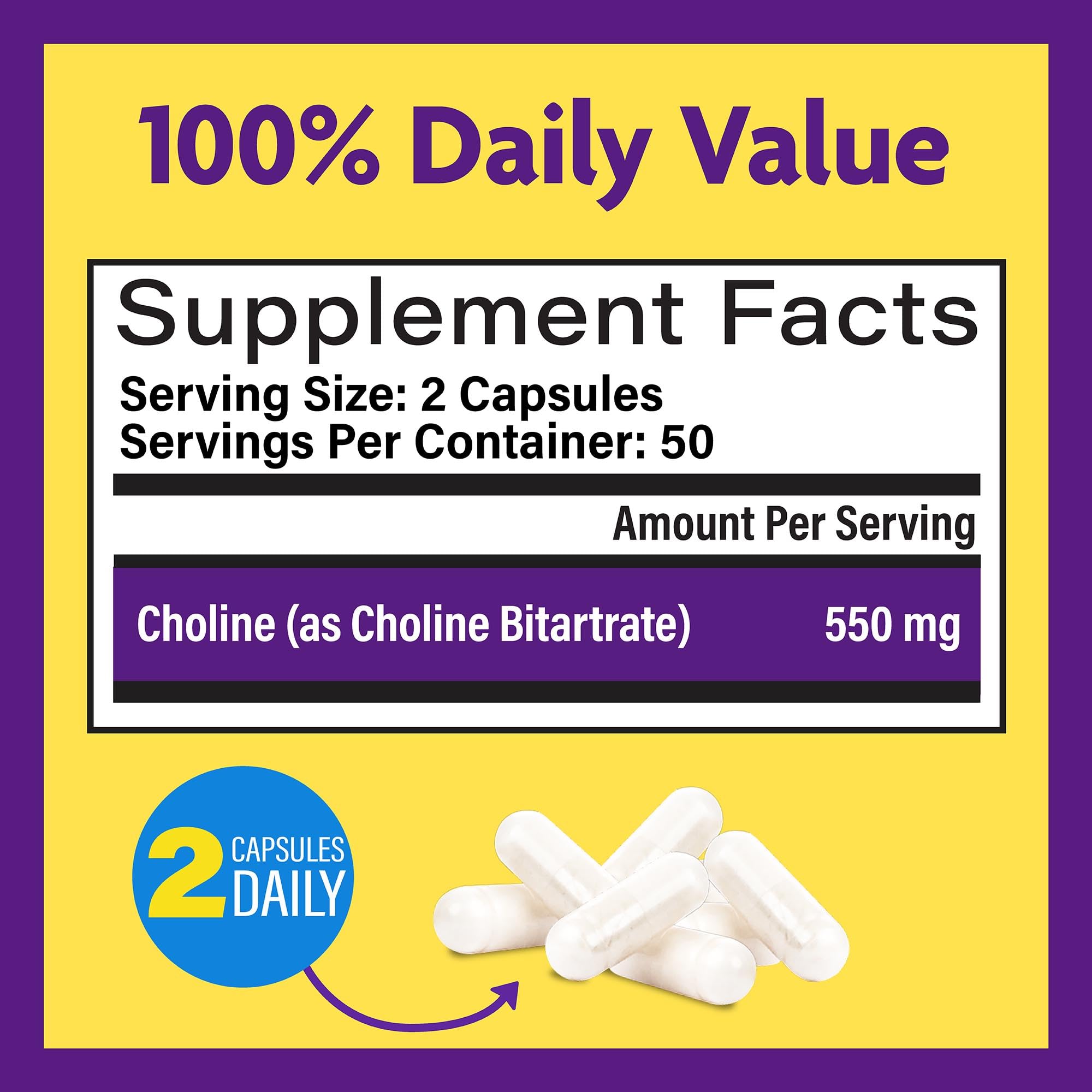 InnovixLabs Choline Bitartrate 132g back view