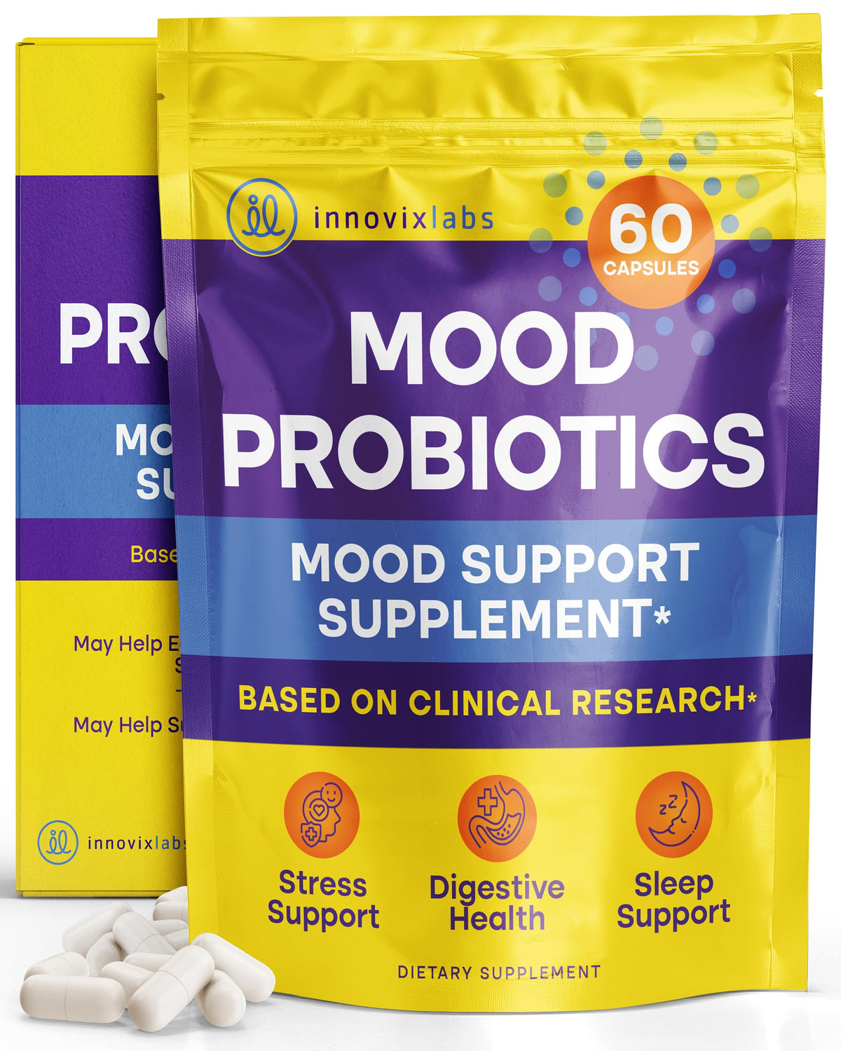 InnovixLabs Mood Probiotic Supplement front view