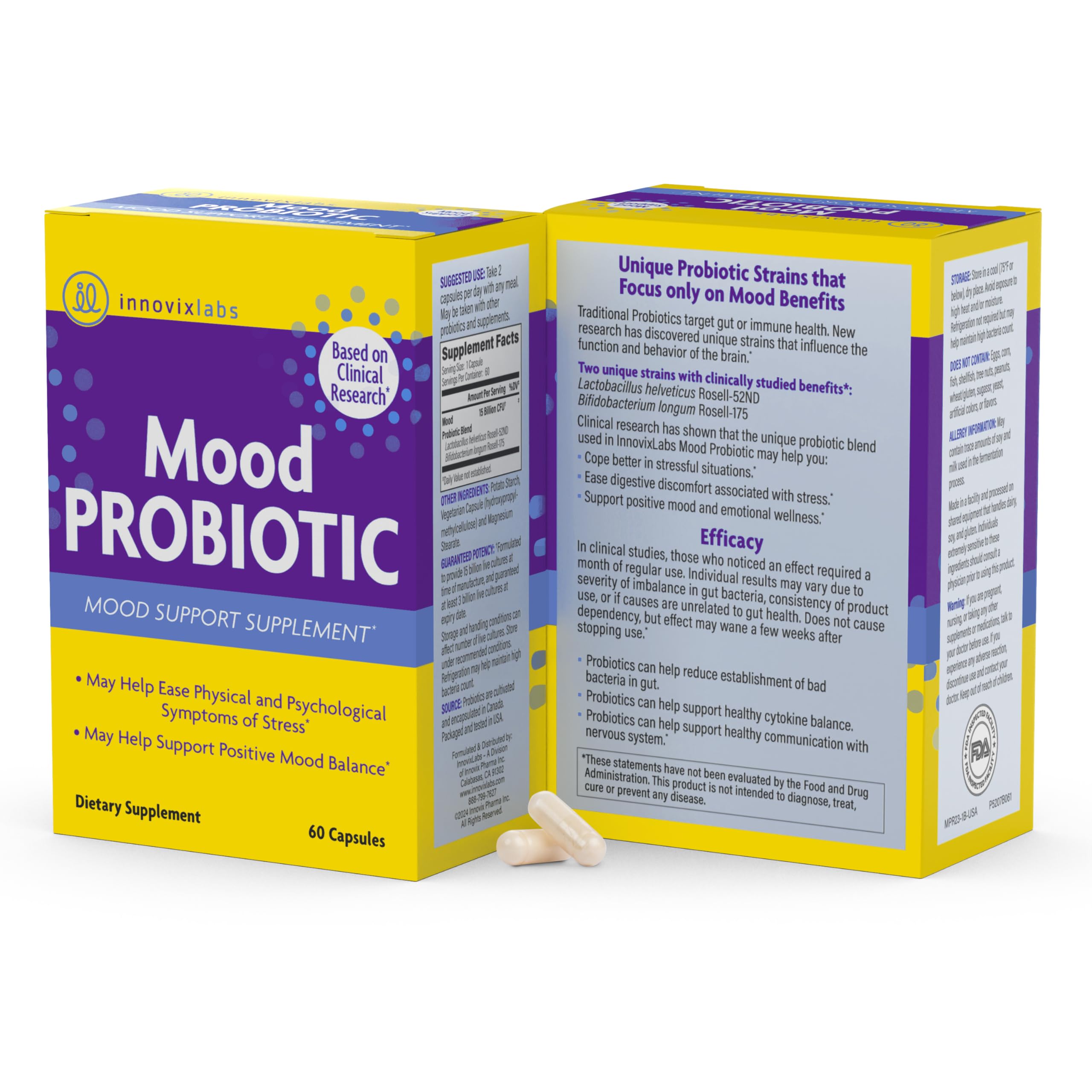 InnovixLabs Mood Probiotic Supplement in a wellness setup