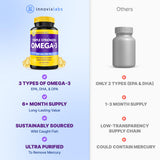 InnovixLabs Omega 3 fish oil capsules in a hand