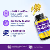 InnovixLabs Omega 3 fish oil capsules on a wooden surface