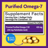 InnovixLabs Purified Omega-7 Softgels back view with ingredient list