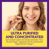 InnovixLabs Purified Omega-7 Softgels on a wooden surface