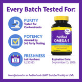 InnovixLabs Purified Omega-7 Softgels with a measuring spoon