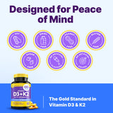 InnovixLabs Vitamin D3 K2 A Capsules on a wooden table