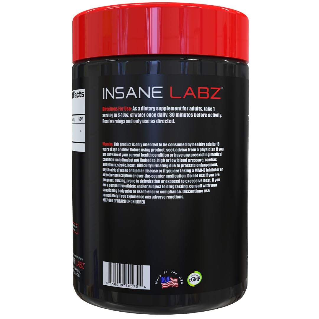 Insane Labz Creatine Monohydrate 553g back view with nutritional information