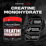 Insane Labz Creatine Monohydrate 553g mixed in a glass of water