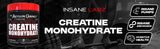Insane Labz Creatine Monohydrate 553g scoop next to the container