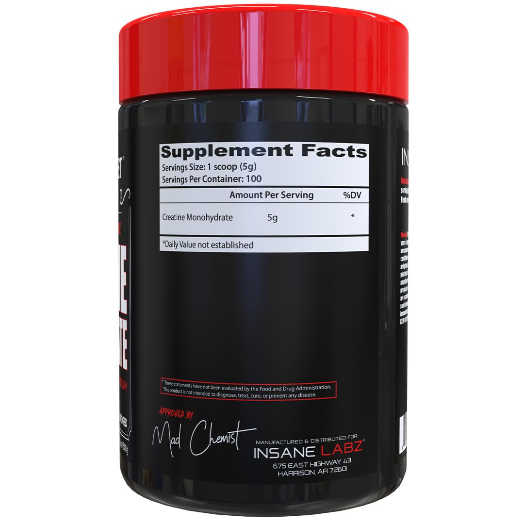 Insane Labz Creatine Monohydrate 553g side view