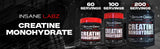 Insane Labz Creatine Monohydrate 553g with gym equipment