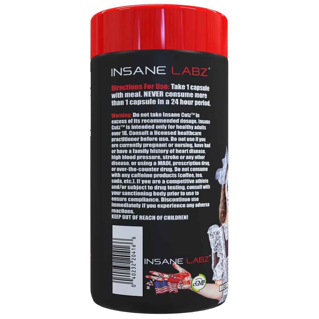 Insane Labz Insane Cutz Fat Burner packaging with ingredients list